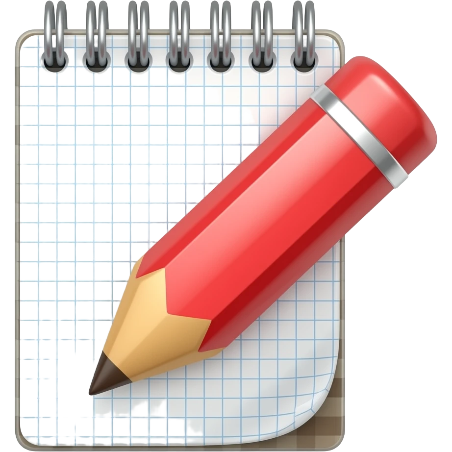 Cuaderno y lapiz rojo emoji