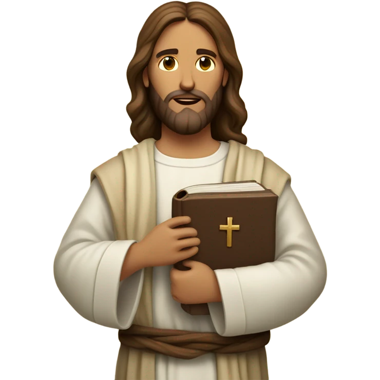 Jesus holding bible emoji