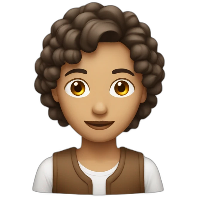 À humain with a modèle part brown haïr emoji