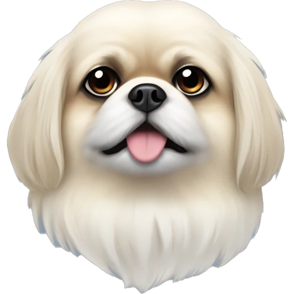 white pekingese flat nose emoji