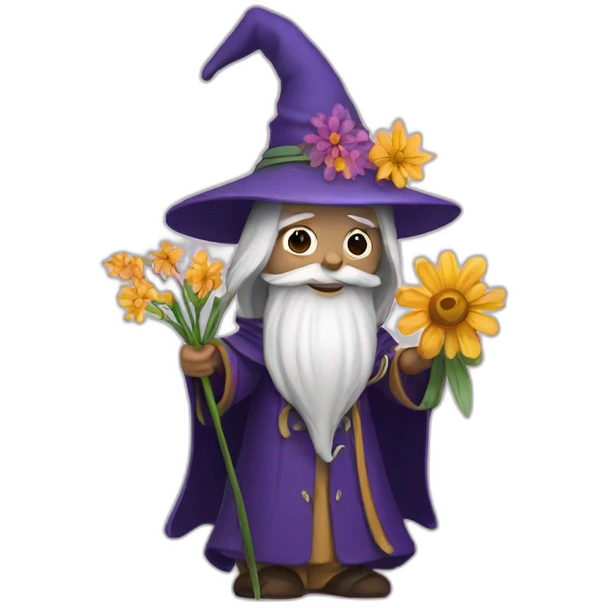 Wizard with flowers emoji