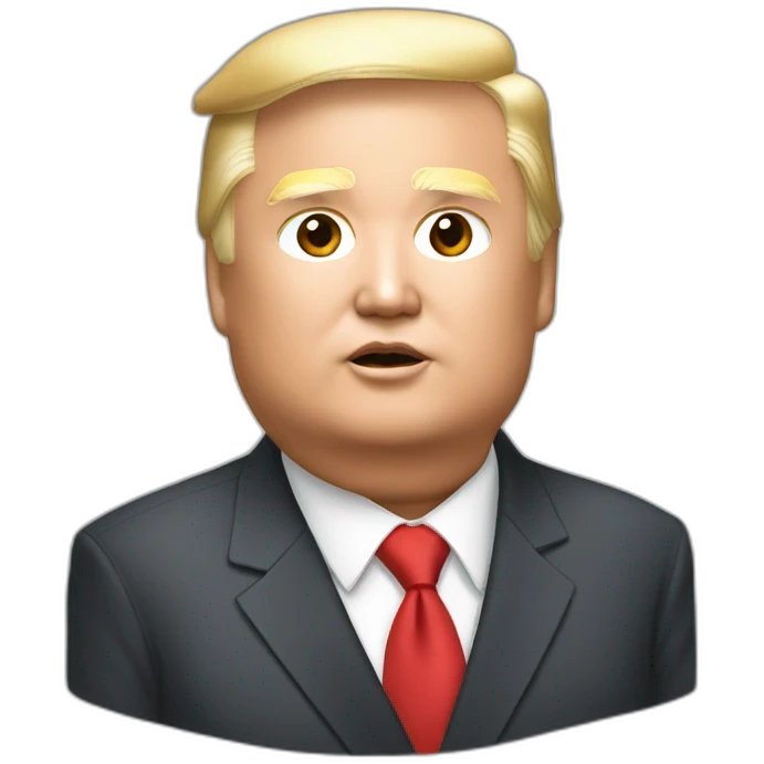 Trump avec embrassant Kim jong-un emoji