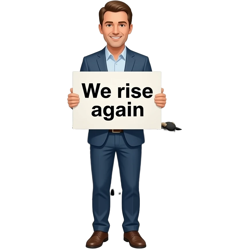 ck sheep with a sign saying “We rise again” with a black flock around the main guy. but behind the flock is people burying their heads in the sand. emoji