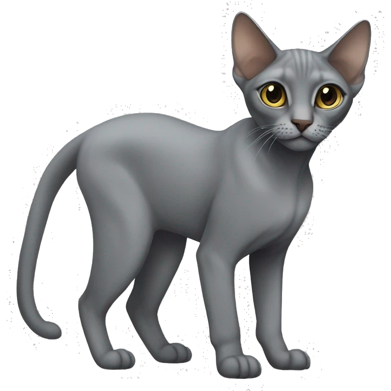 Grey cat of Donna’s sphinx full-grown emoji