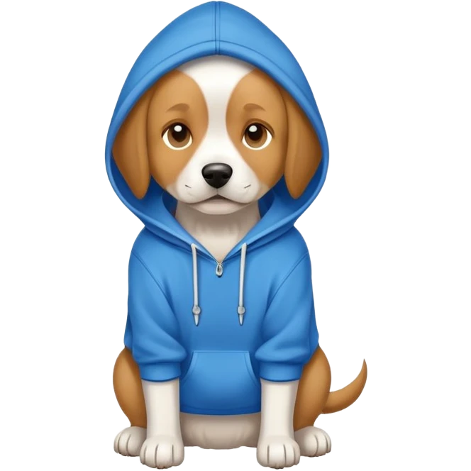 Dog wearing hoodie emoji
