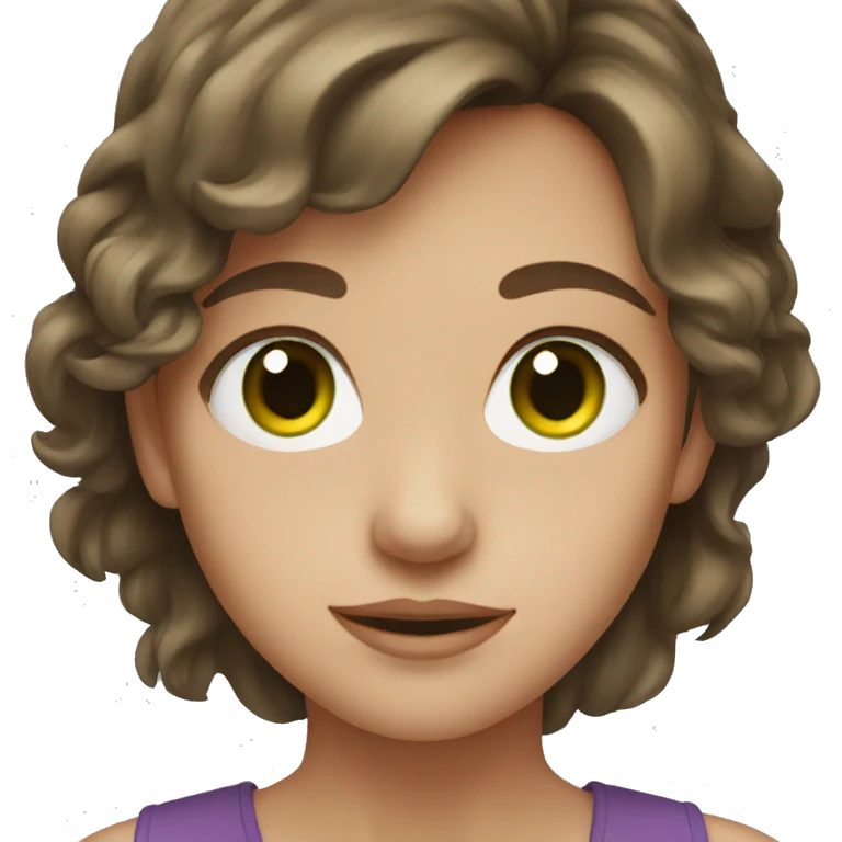 girl with brown hair and green eyes emoji