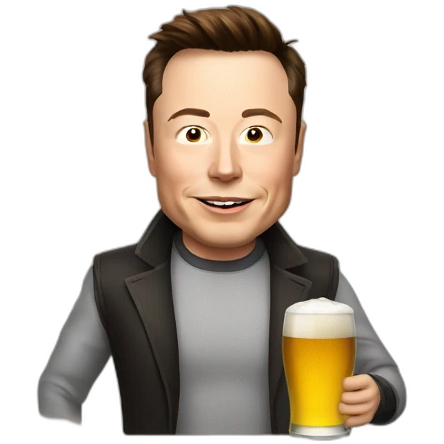 elon musk drink beer emoji