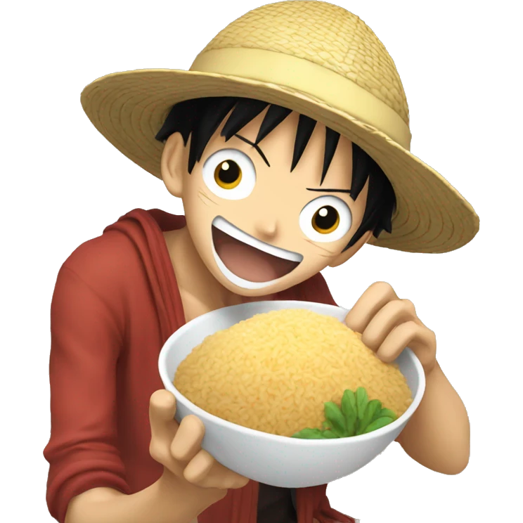 Luffy eat rice emoji