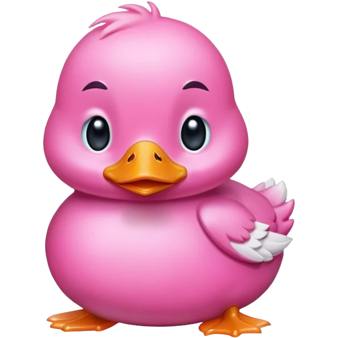 A small crying pink duck emoji