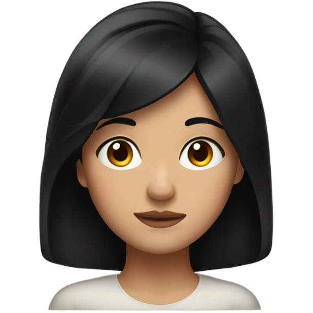girl with black hair giving a side eye with half of her face  emoji