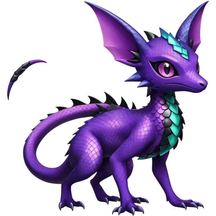 Shiny Salandit-Noivern-Espeon-Hybrid (Full body) emoji
