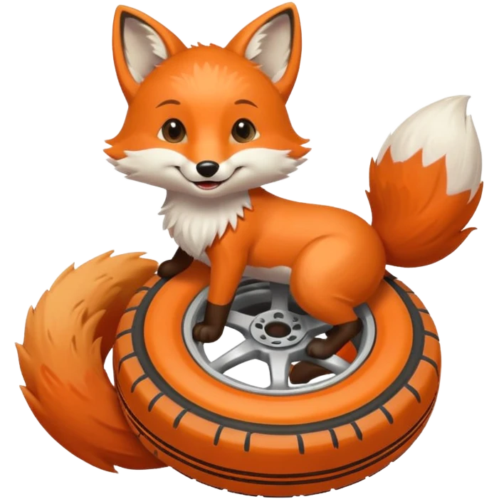 Diseña un zorro mascota promocionando llantas emoji