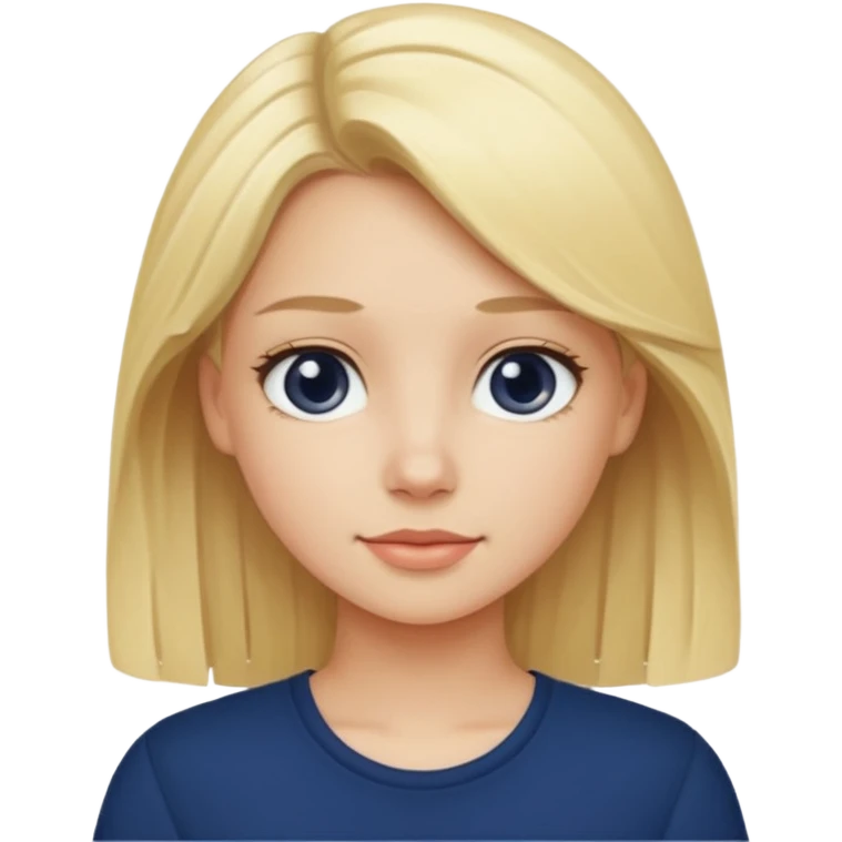 blonde girl with navy blue top emoji