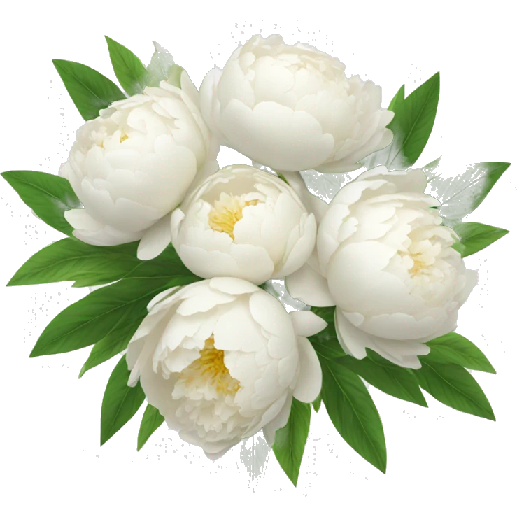 White peonies bouquet  emoji