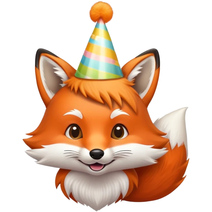Fox with birthday hat emoji