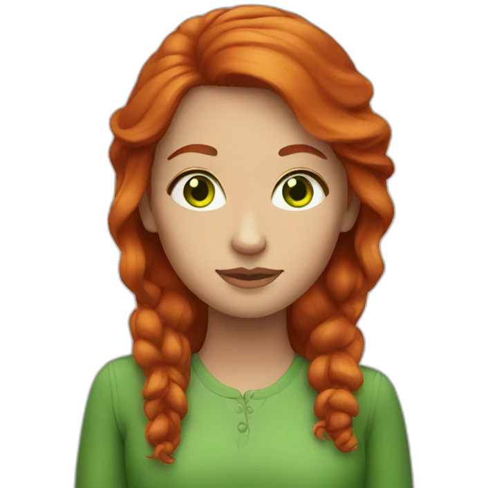 red hair woman with green eyes emoji