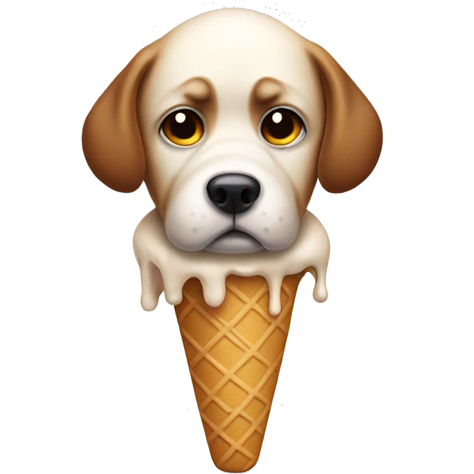Sad Dog whitout ice cream  emoji