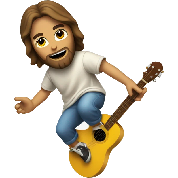 Jesus christ skateboarding while playing the guitar to free bird emoji