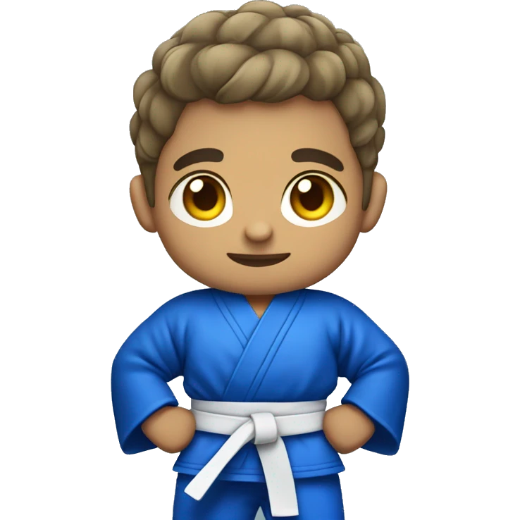 brazilian short hair jiujitsu fighter in blue kimono emoji
