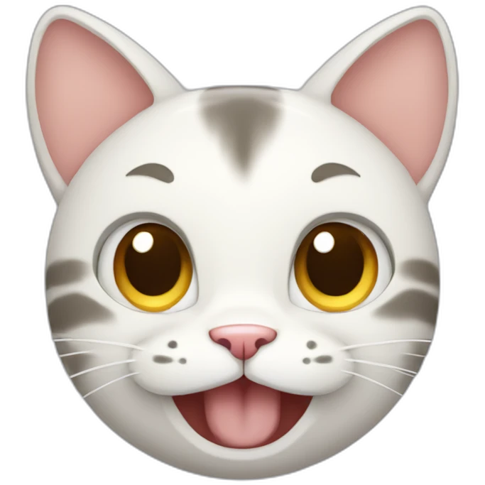 a happy cat holding his one hand only cute and look like anime face require emoji