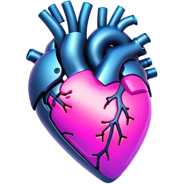 neon cyberpunk style heart emoji