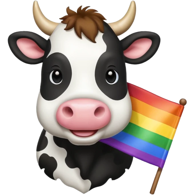cow holding gay flag emoji