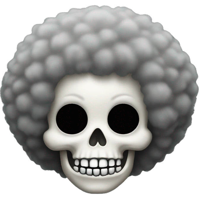 skull with afro hair emoji