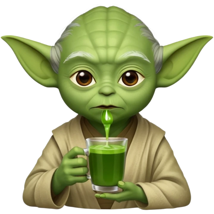 yoda drinking matcha emoji
