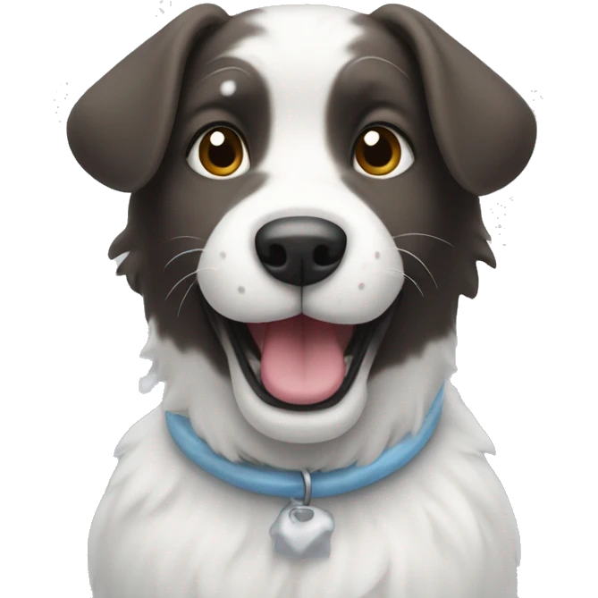 Cute dog playing in snow emoji