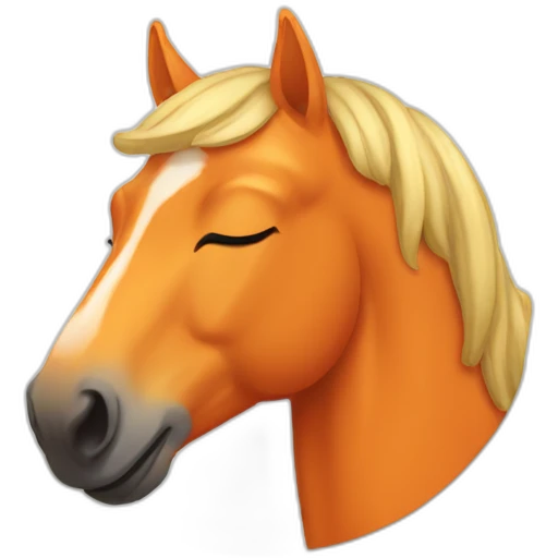 sleeping orange horse emoji