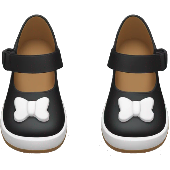 Pair of Black Mary Jane’s flat schoolgirl shoes emoji