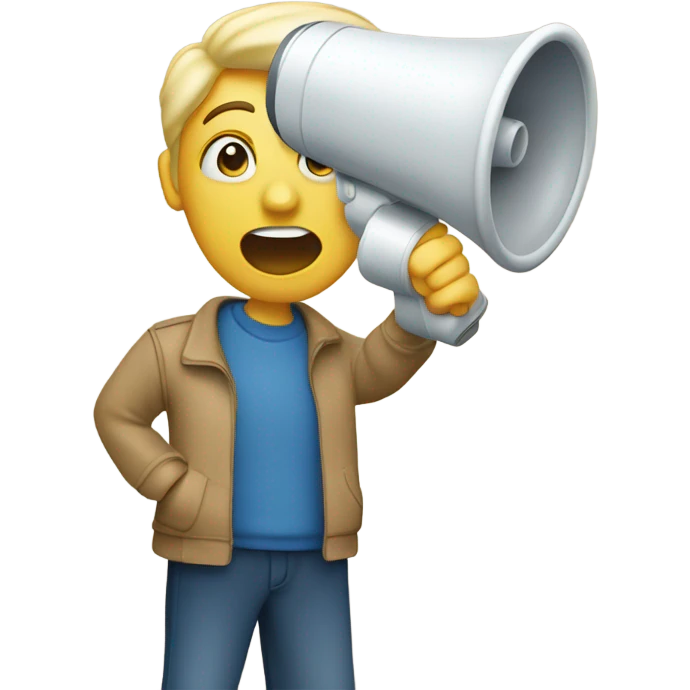 announcement with a megaphone emoji
