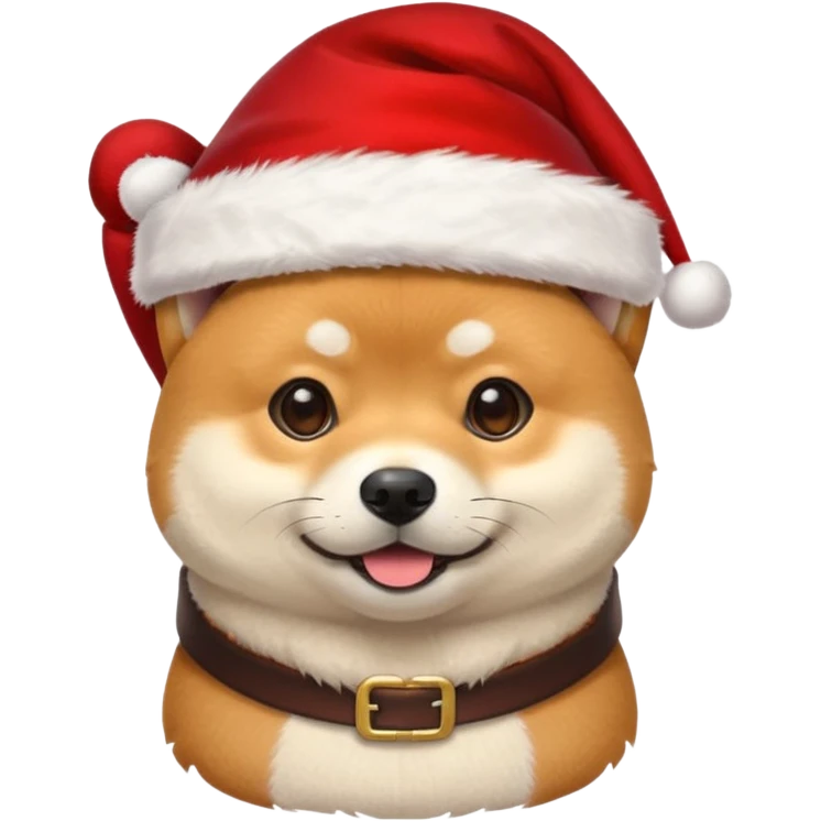 shiba inu wearing santa hat emoji