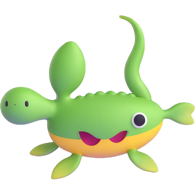 tadpole with two legs, 3D emoji style, variation 1 emoji