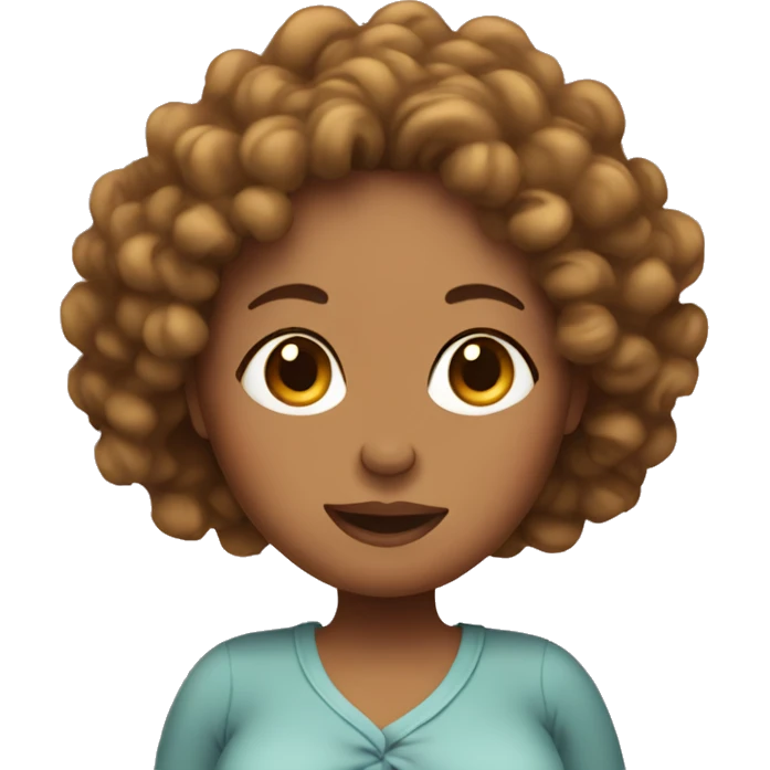 Pregnant lady with curly hair  emoji
