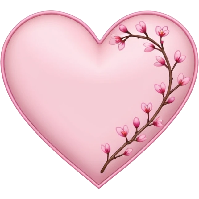 sakura heart with a stitched border emoji