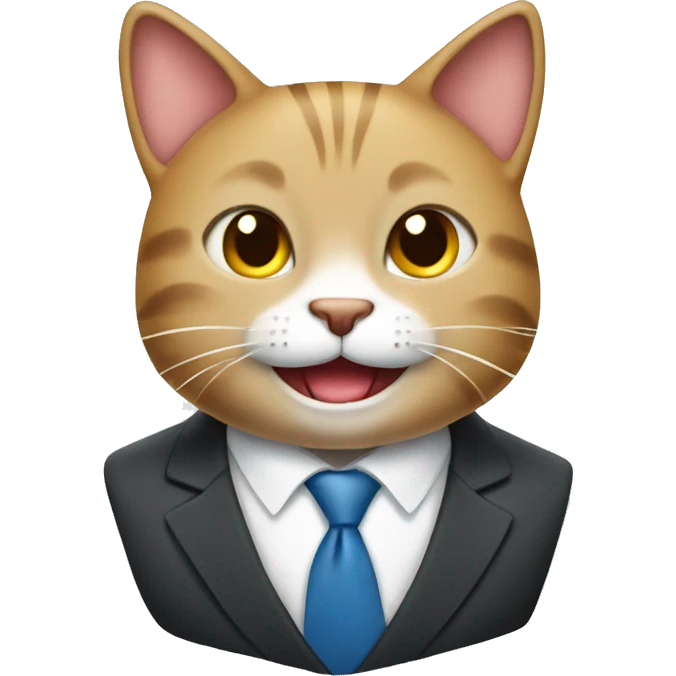 HAPPY cat in business suit emoji