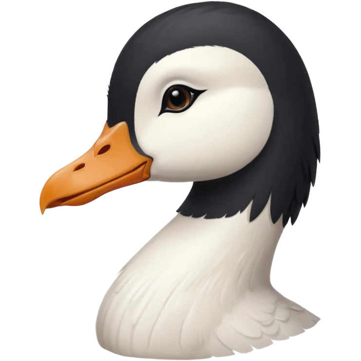 goose portrait with black hair and bangs emoji