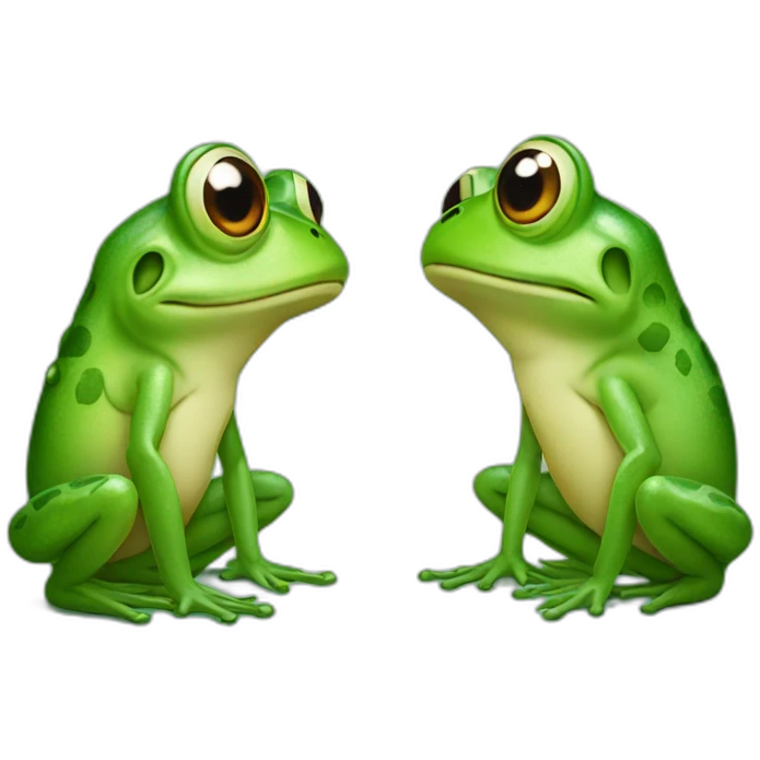 two frogs talking with each other emoji