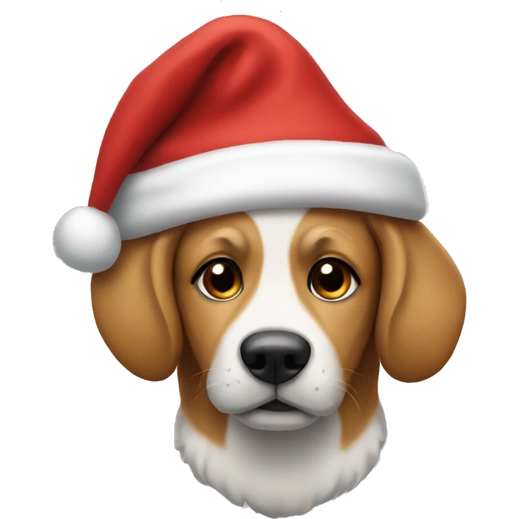dog with a santa clause hat emoji