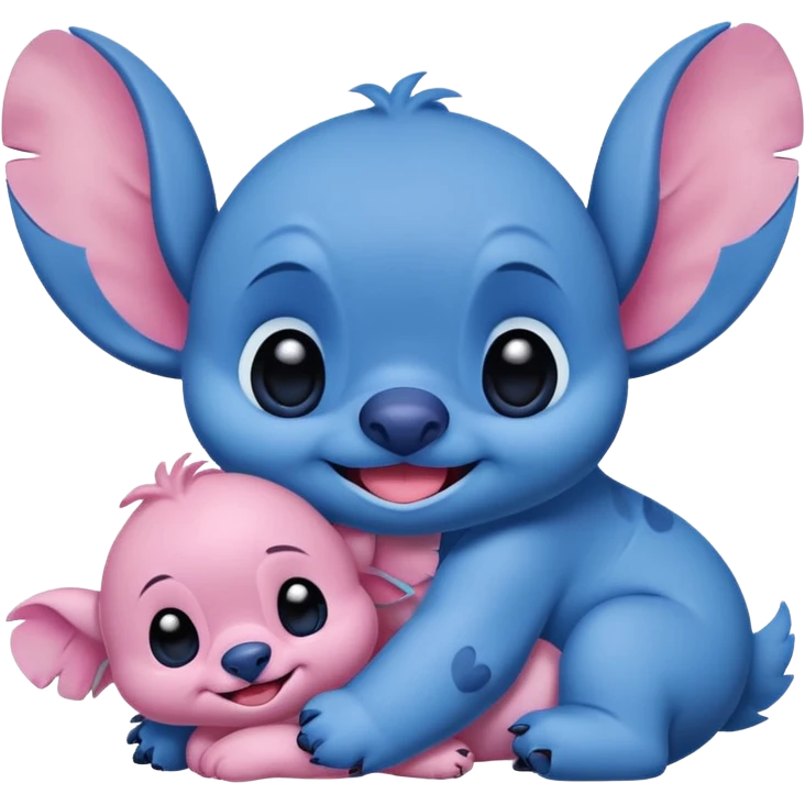 Stitch a cote de  Angel emoji