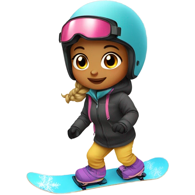 Baby girl snowboarding  emoji