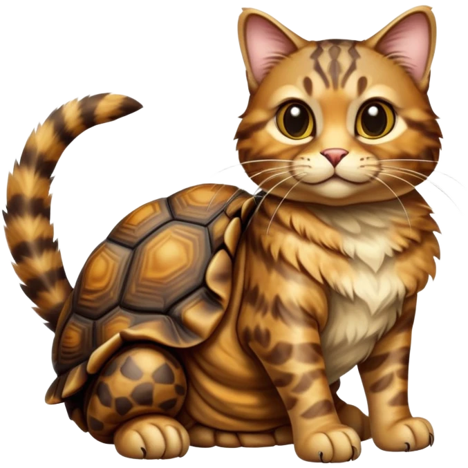 cinematic-[tortoise shell tabby cat]-realistic-full-body-sitting-emoji,-tail-curled-playfully-around-its-paws,-head-tilted-dramatically,-scruffy-[tortoise shell]-fur,-simplified-yet-realistic-focused-features,-highly-detailed,-glowing-with-an-almost-sarcastic-glow emoji