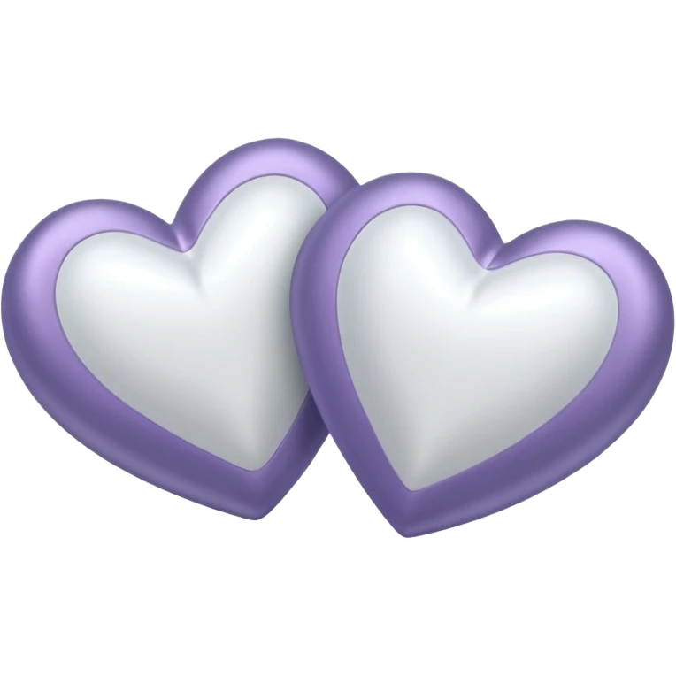 White 2 Satin hearts emoji
