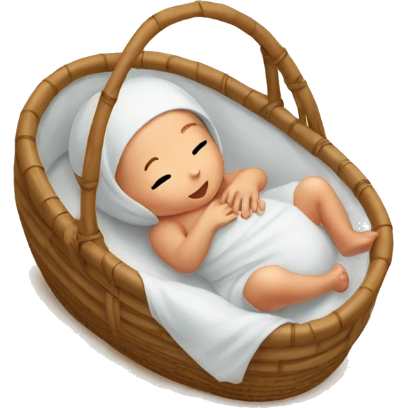 Newborn in a rattan cradle emoji