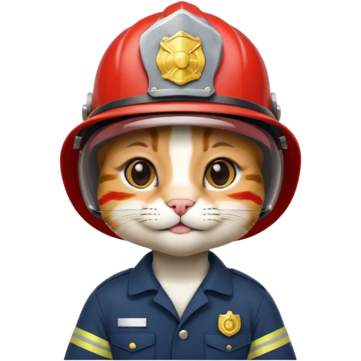 Fireman Cat, navy cloth emoji