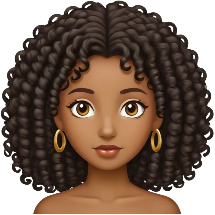 Black princess with curly hair emoji