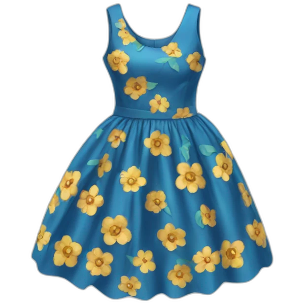 Blue dress with flowers emoji