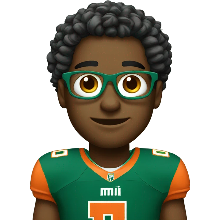Funky with University of Miami jersey emoji