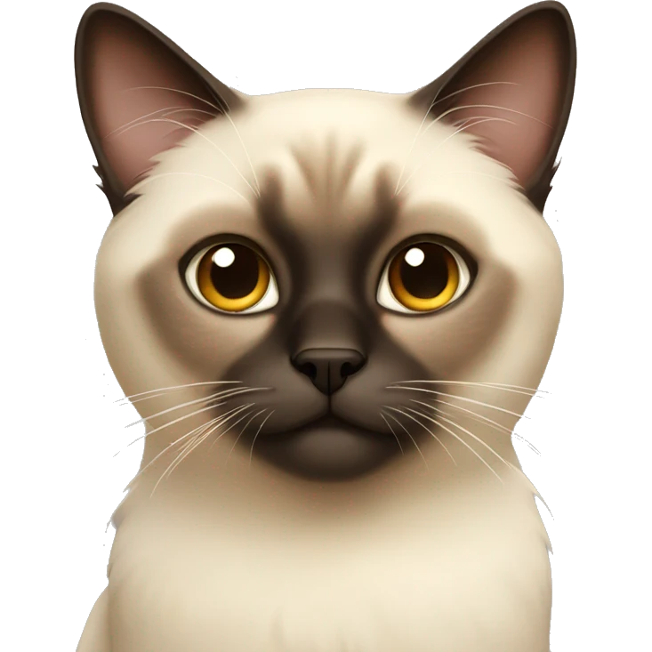 Fluffy siamese cat emoji